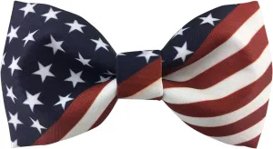 100% Satin Silk Mens Pre-tied Bowtie Stars Stripes American Flag Solid Bow Ties