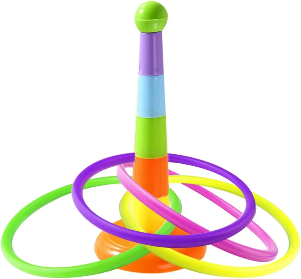 24 Pcs Multicolor Plastic Toss Rings Kids Ring Toss Game Carnival Rings for Speed and Agility Practice Games, Garden Backyard Outdoor Games, Bridal Shower Game, Game Booth