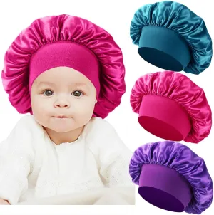 3 Pcs Baby Bonnets for Sleeping,Infant Sleep Cap Hair Bonnet for Baby Girls,Boys,Toddler