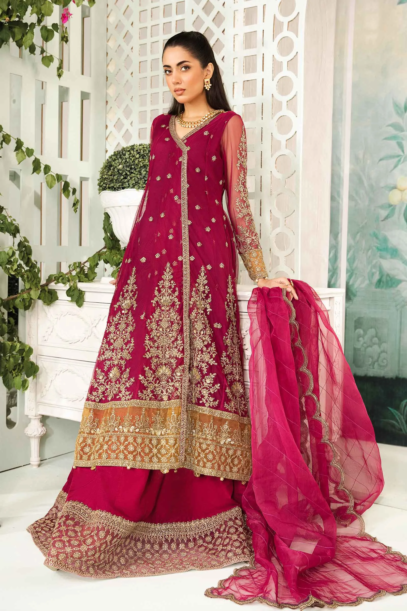 3 Piece Embroidered Net Suit | SF-EA24-03