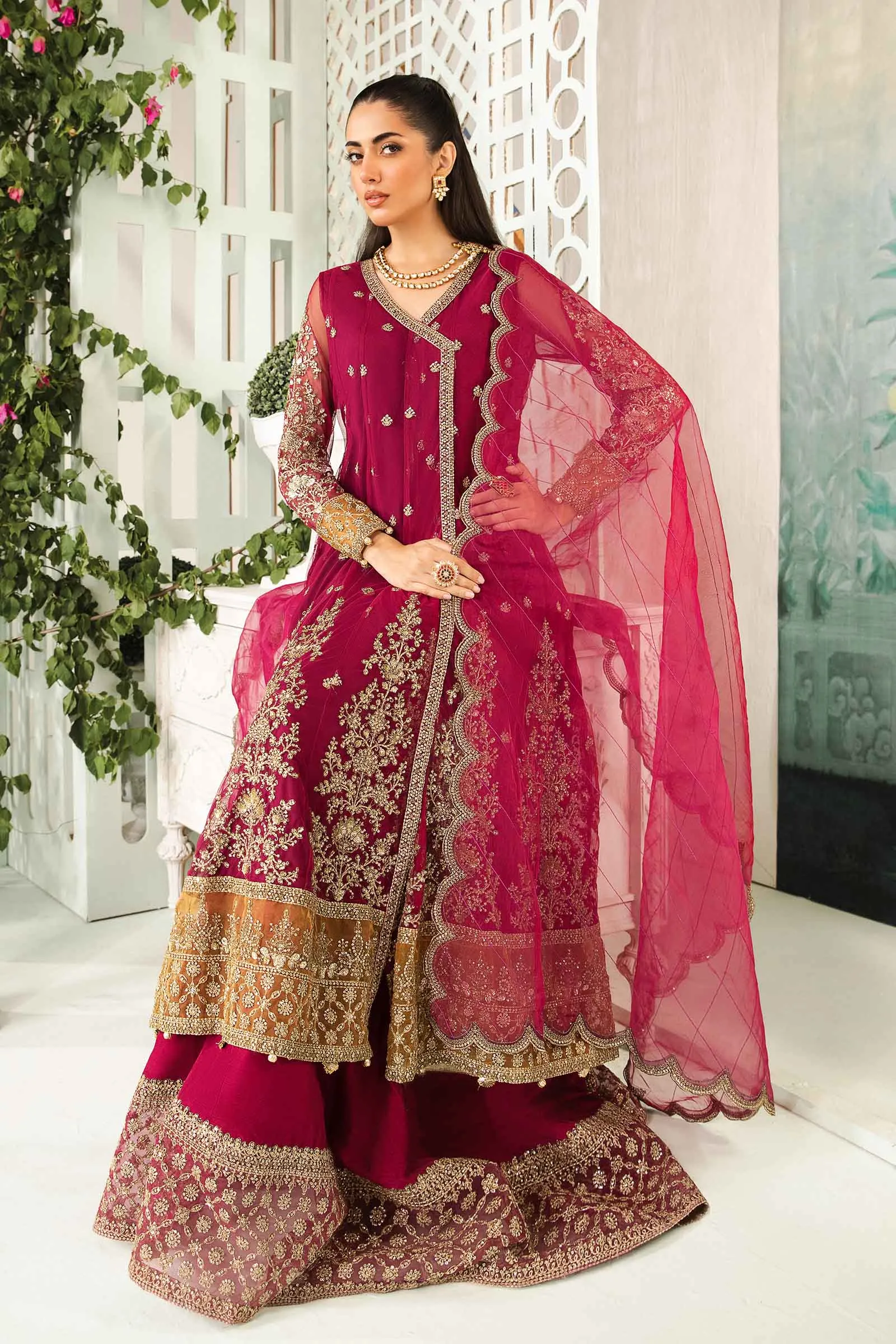 3 Piece Embroidered Net Suit | SF-EA24-03