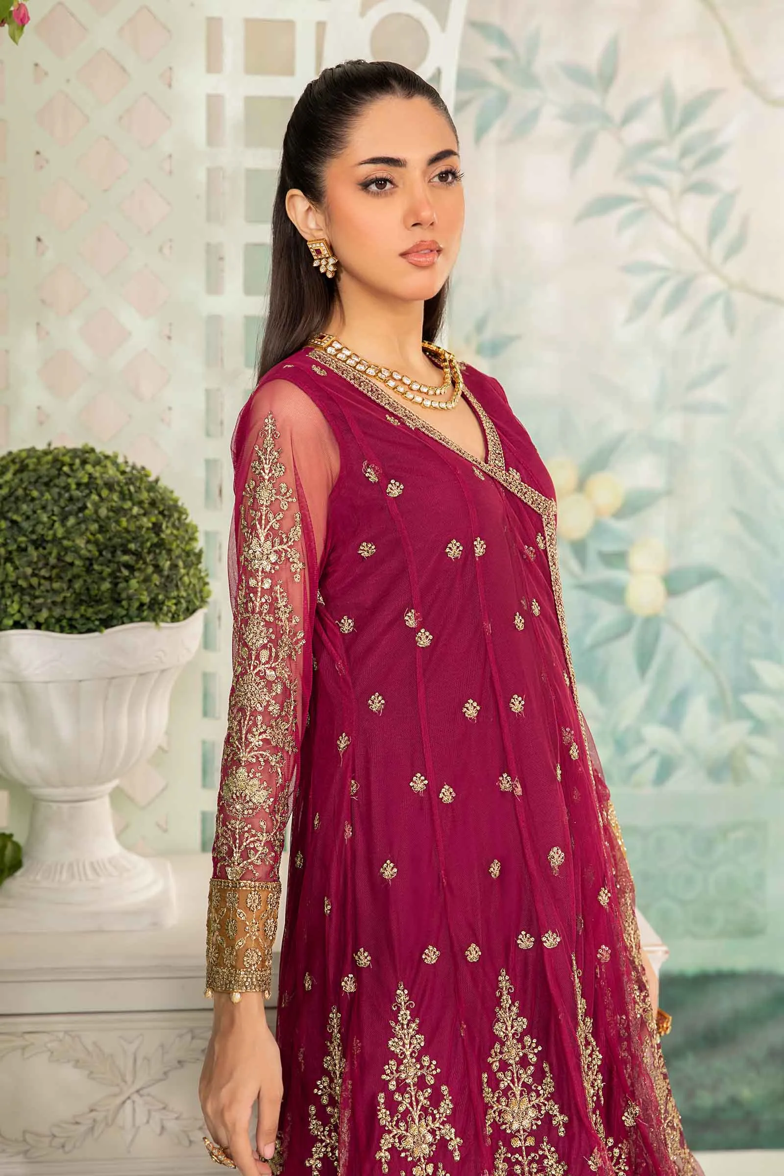 3 Piece Embroidered Net Suit | SF-EA24-03