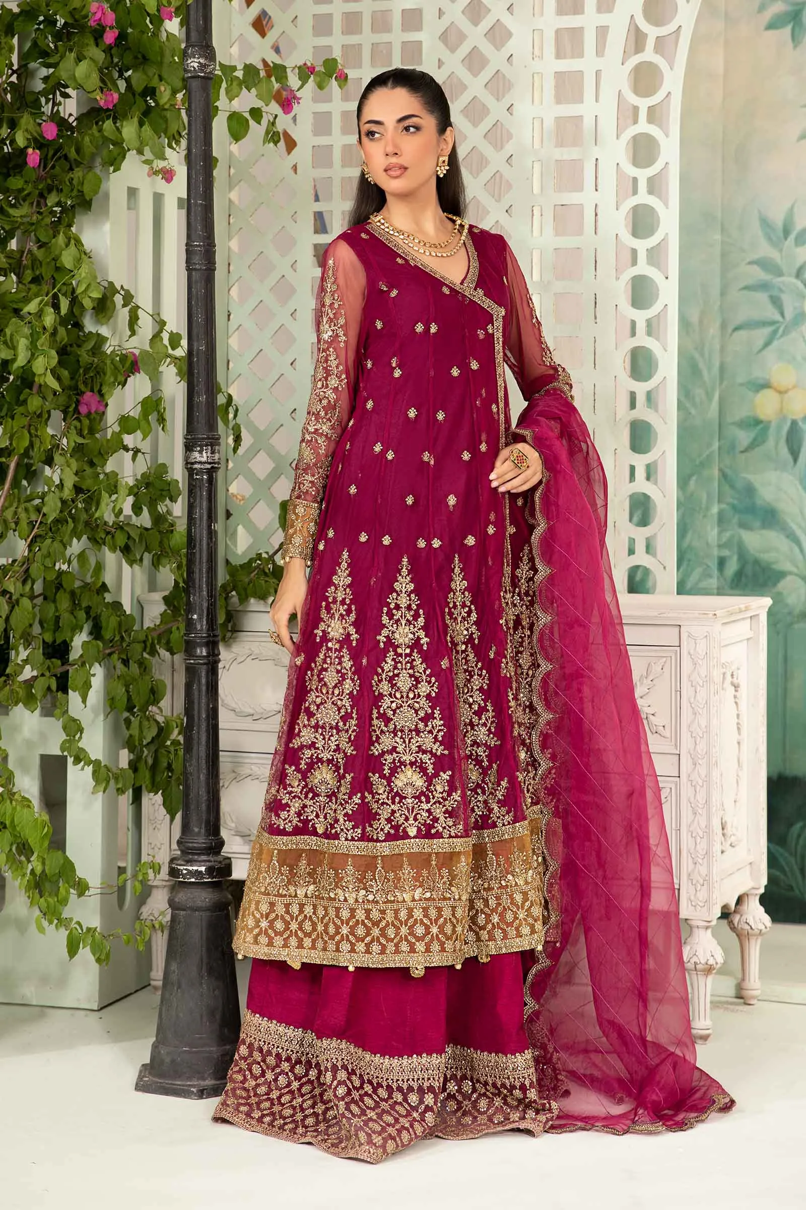 3 Piece Embroidered Net Suit | SF-EA24-03
