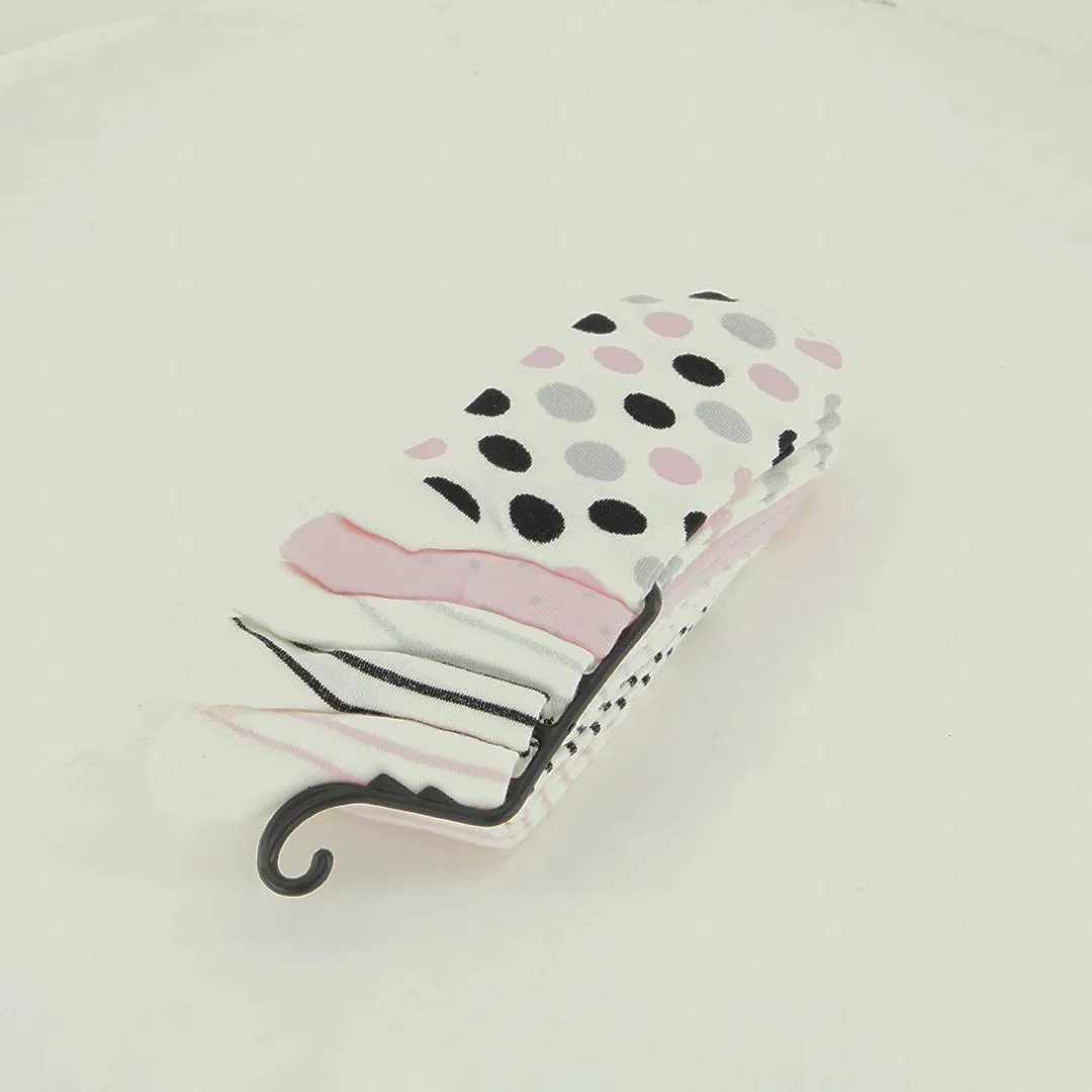 5 Pack Long Socks.Polka Dots And Stripes.
