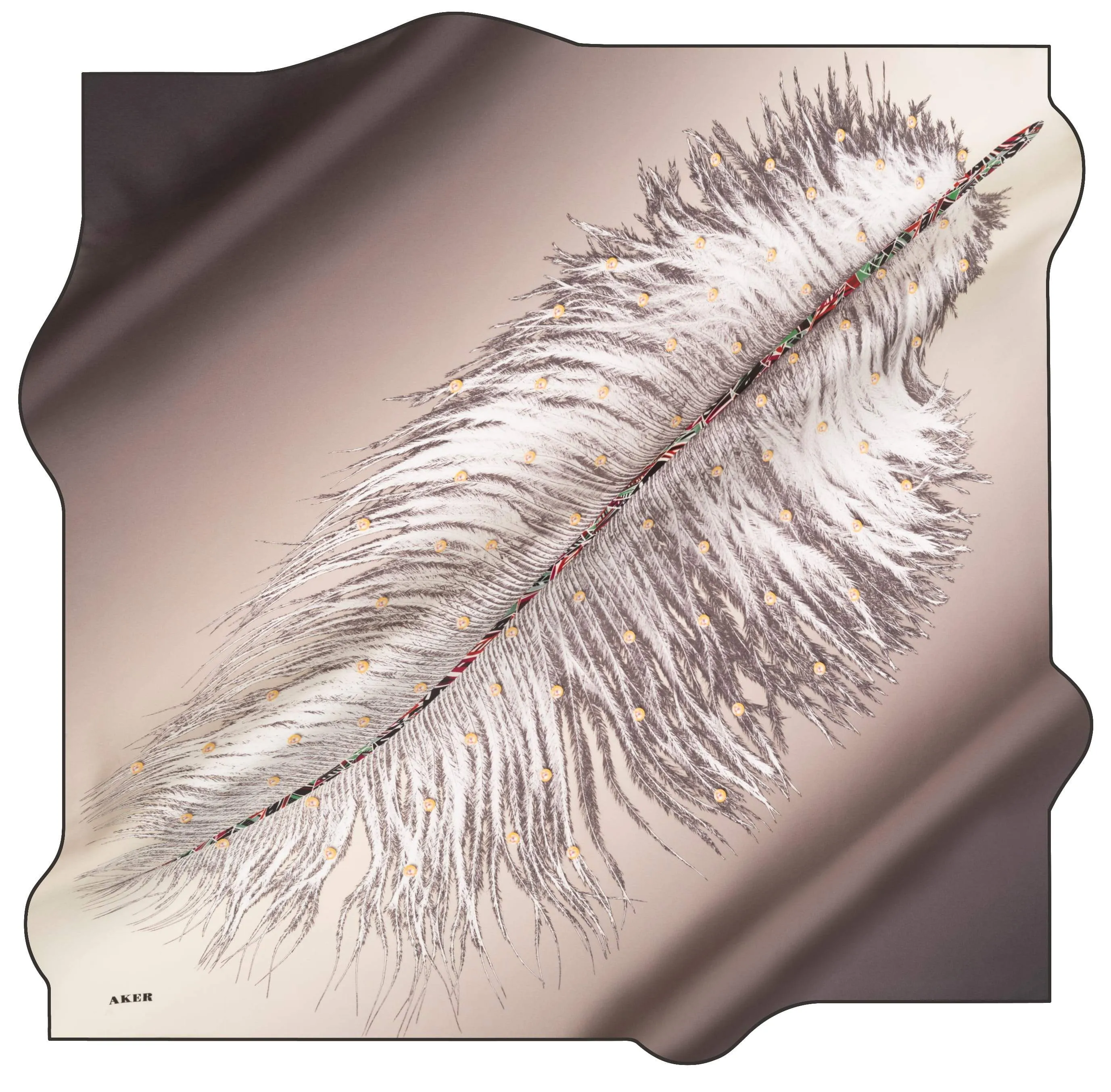 Aker Feather Women Silk Scarf No. 13