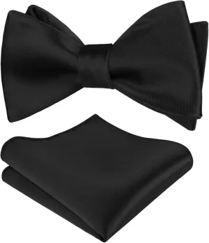 Alizeal Men's Self-tied Solid Color/Animal Pattern Bow Tie and Pocket Square Set