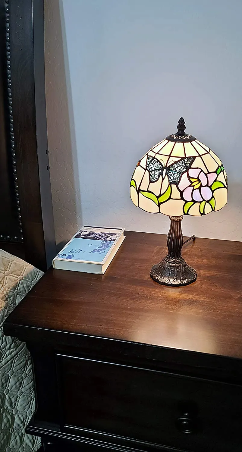 Amora Lighting AM210TL08B Tiffany Style Butterfly Table Lamp 15" Tall