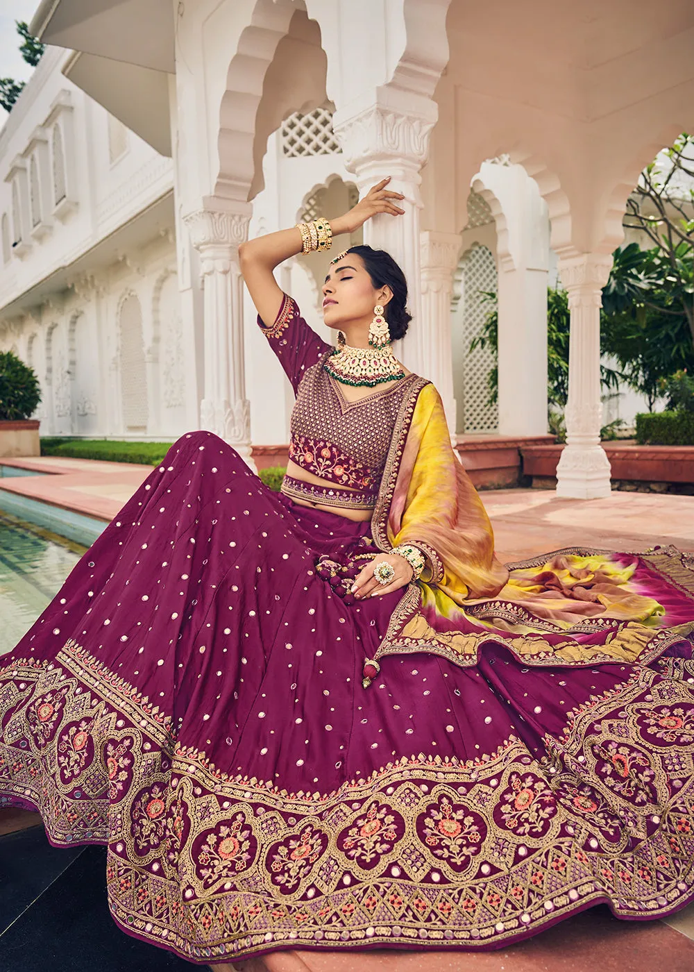 Beautiful Rani Pink Viscose Silk Traditional Bridal Lehenga Choli