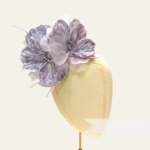 'Bellona' XL Velvet and Organza Double Poppy Flower Hat Mount