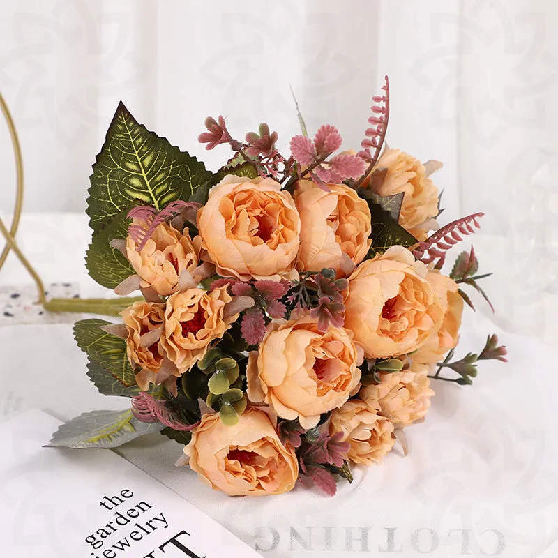 Bulk 11" Small Peony Bush Artificial Silk Floral Arrangements Wholesale