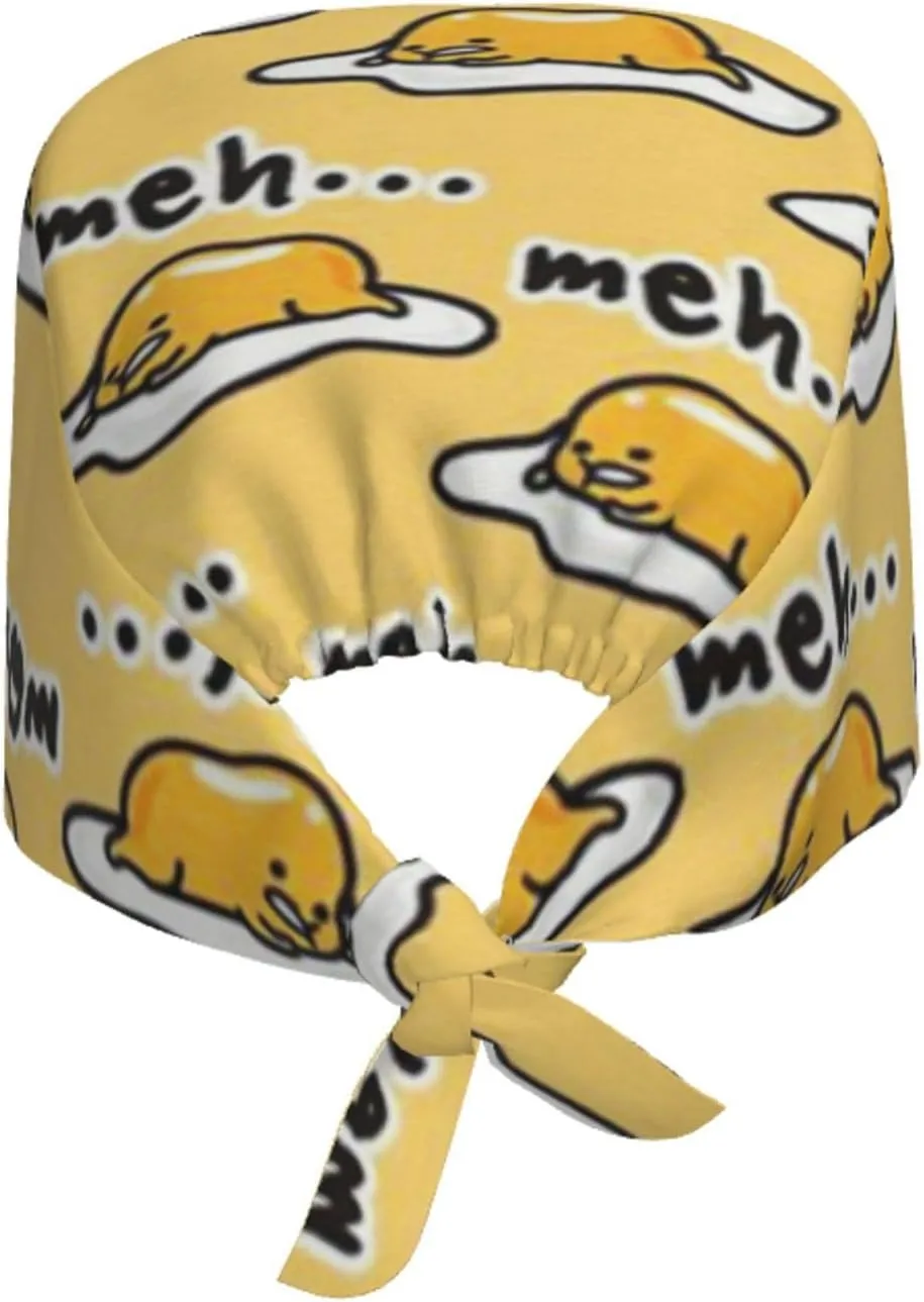 Cute Pug Dog Print Working Cap Scrub Cap with Sweatband,Adjustable Fashion Bandage Tie Back Hat Headwear for Women Men