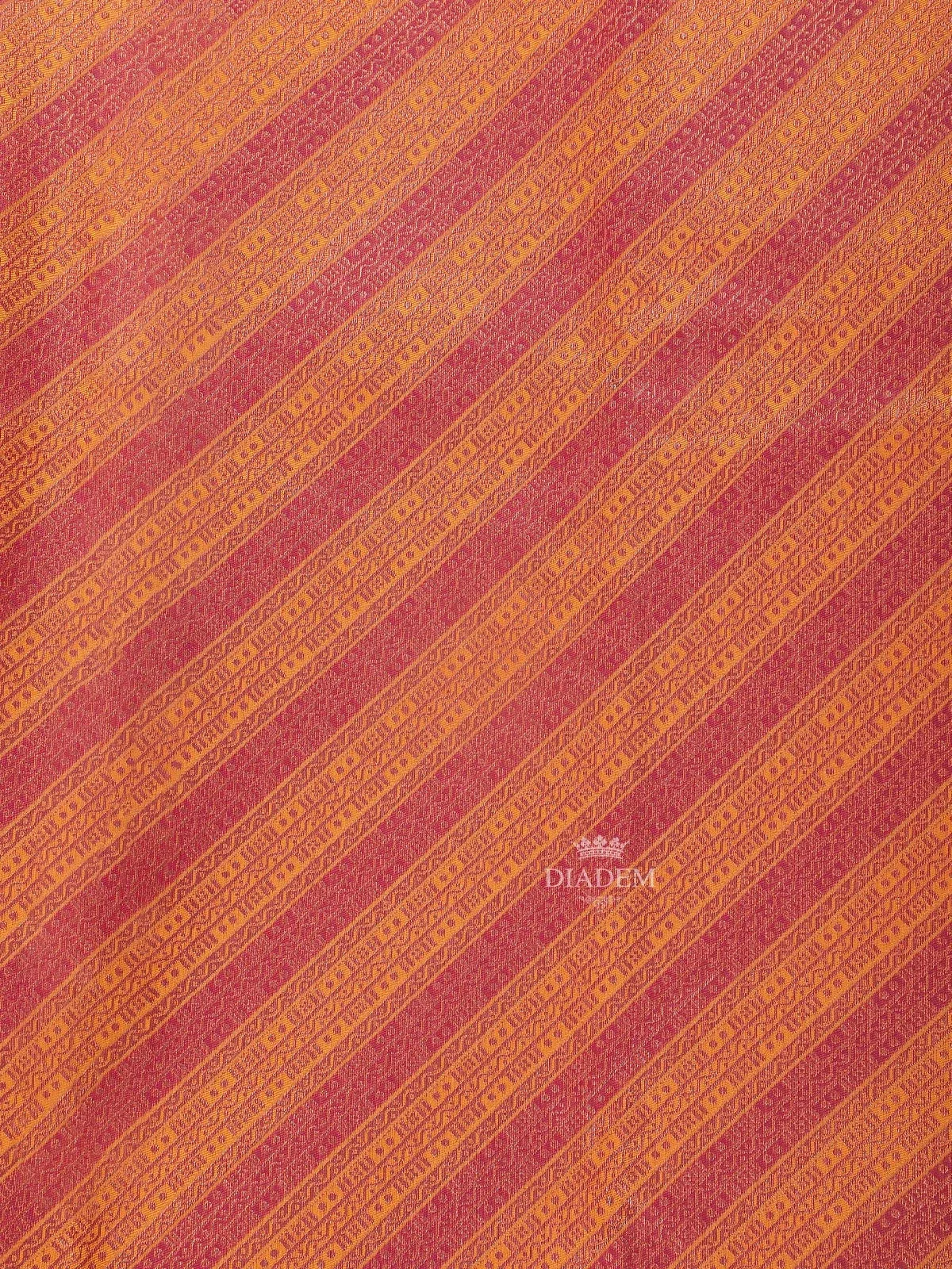 Dark pink Art Silk Saree with Neli Stripes Pattern on the Body with Matching Zari Border