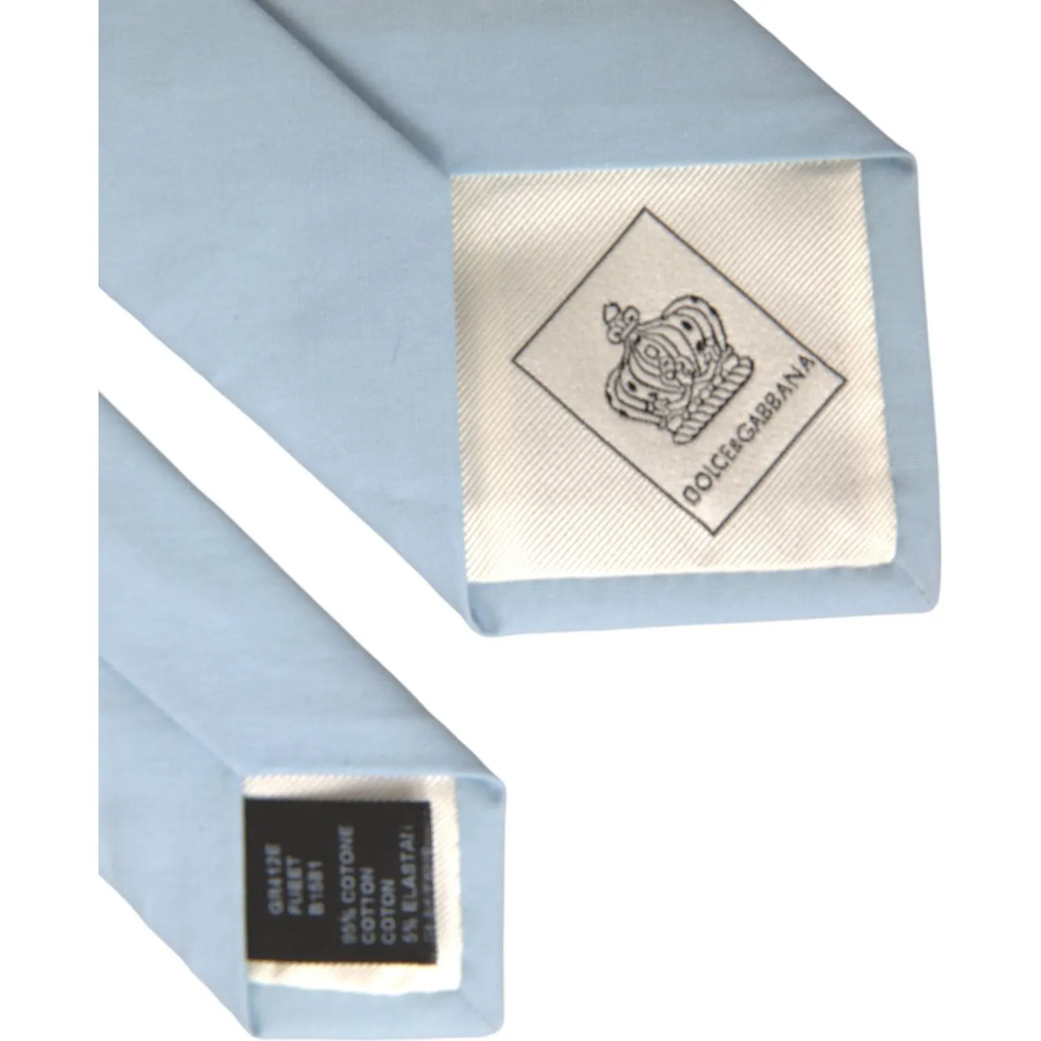 Dolce & Gabbana Light Blue Cotton Adjustable Tie Men