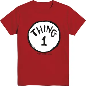 Dr. Seuss Thing 1 2 One Two Cat in The Hat Mens Adult T-Shirt