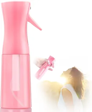 Empty Spray bottles, Continuous Spray Bottle with Fine Mist for Hairstyling, Skincare,Plant Care,Pet Grooming, Valentines Gift Refillable Spray Container for Travel(Pink)