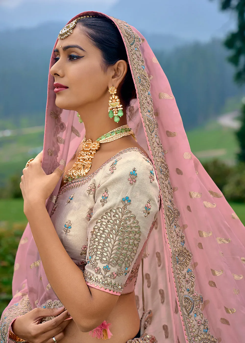 Fancy Silk Multicolor Heavy Embroidered Designer Lehenga Choli