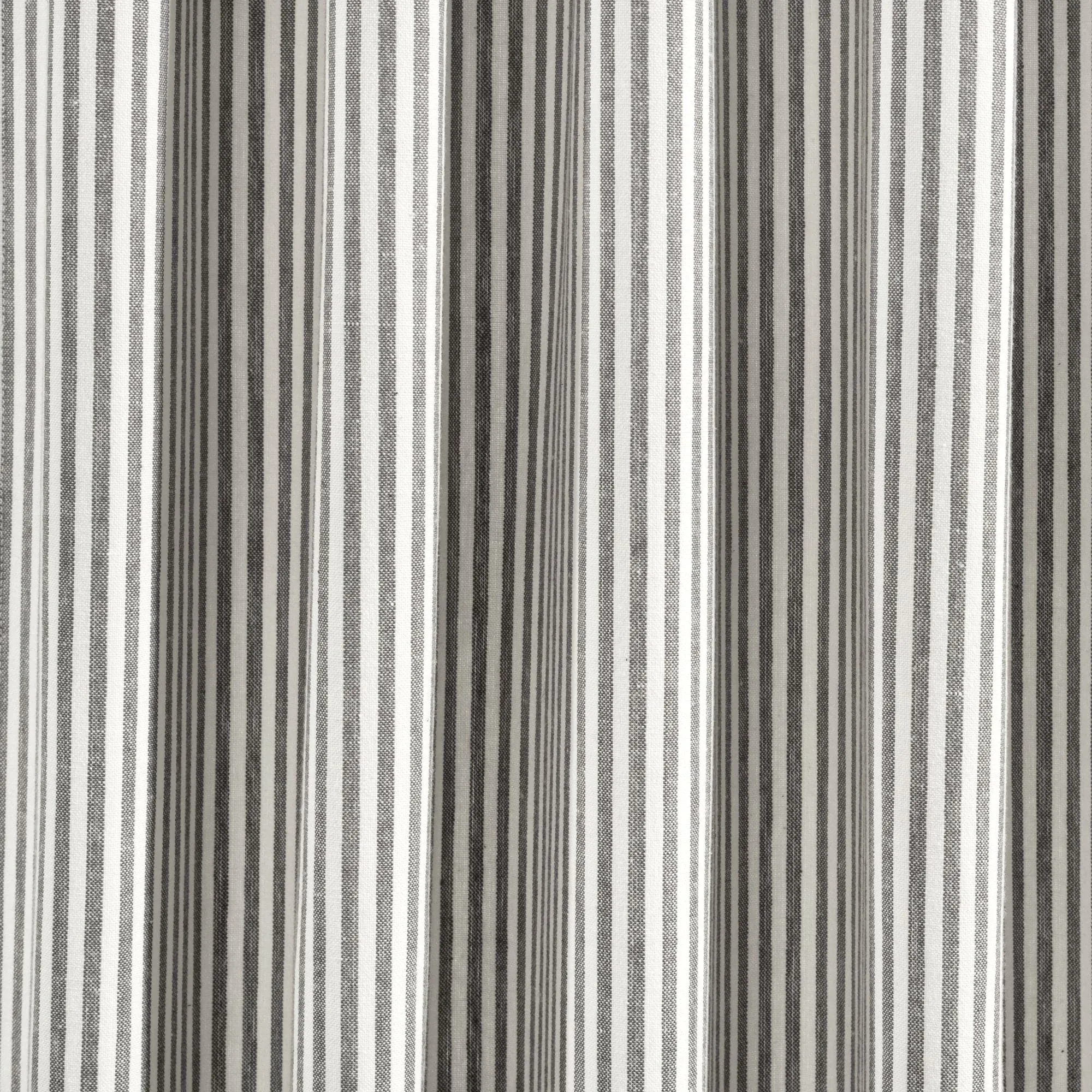 Farmhouse Vintage Stripe Recycled Cotton Blend Window Curtain Panel Set