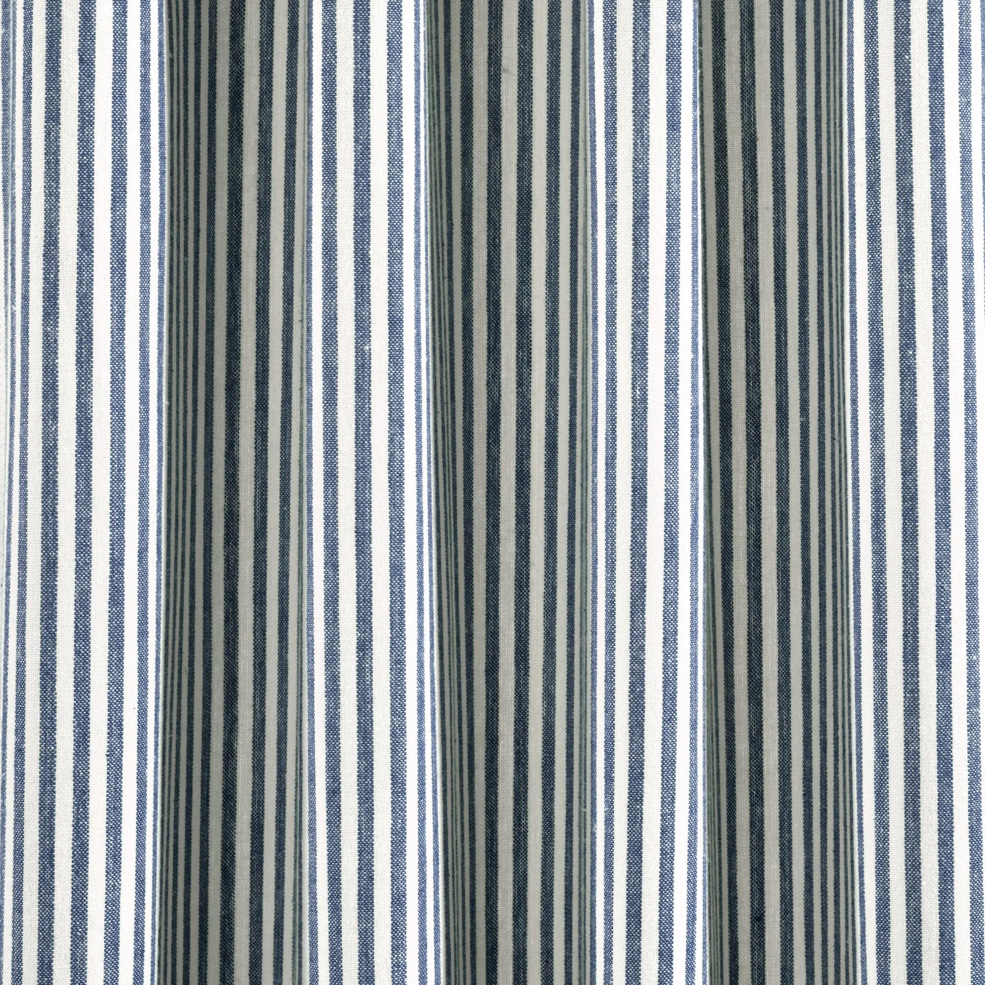 Farmhouse Vintage Stripe Recycled Cotton Blend Window Curtain Panel Set