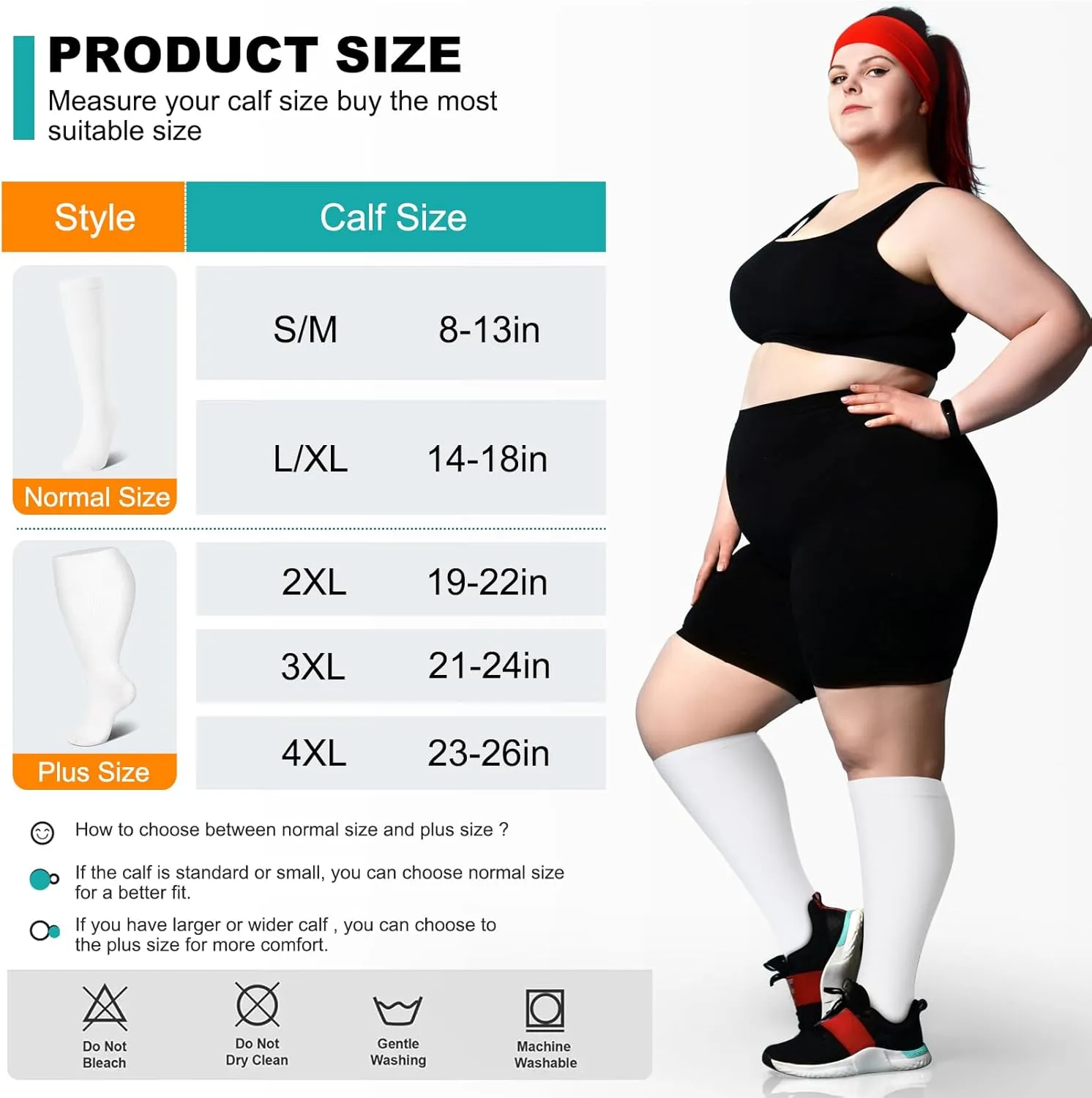 Genovega 3 Packs Wide Calf Compression Socks for Women Men Knee Hight S/M-4XL for Gifts