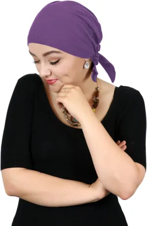 Hats Scarves & More Chemo Headwear Cancer Scarf 50  UPF Sun Protection Pre Tied Headscarf Head Coverings Cotton Celeste