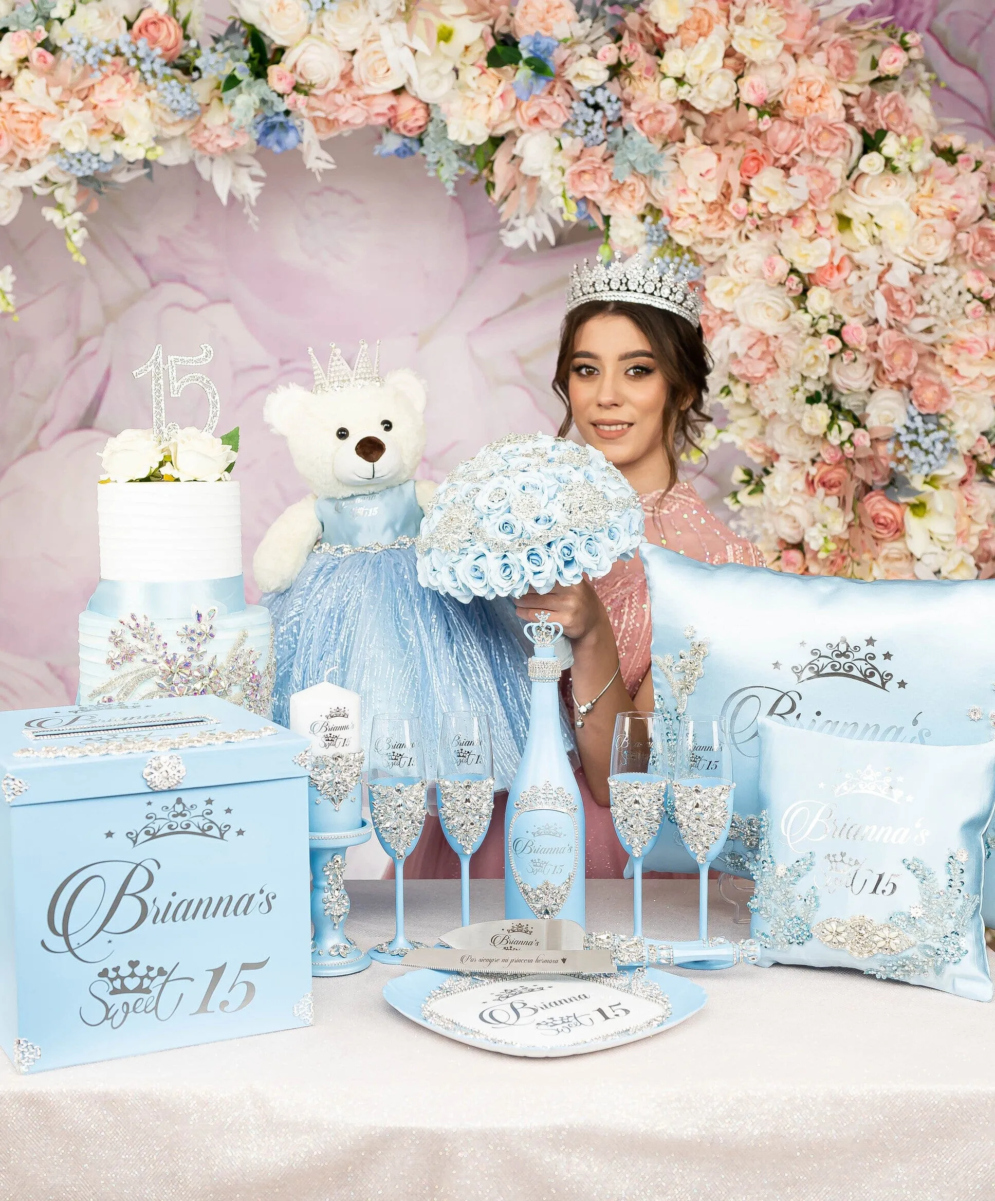 Light blue quinceanera dress hanger