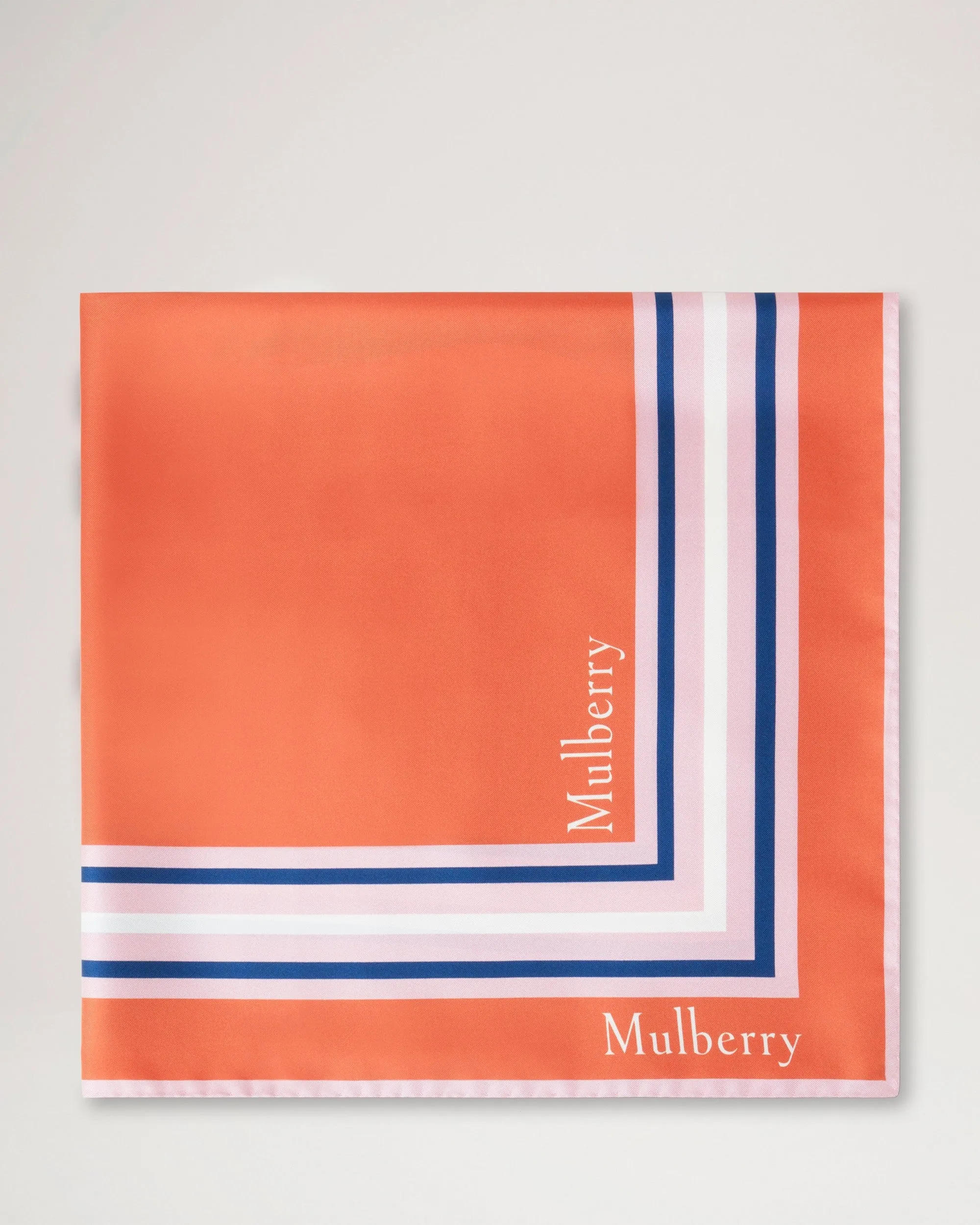 Logo Border Square Amber Orange Silk Twill