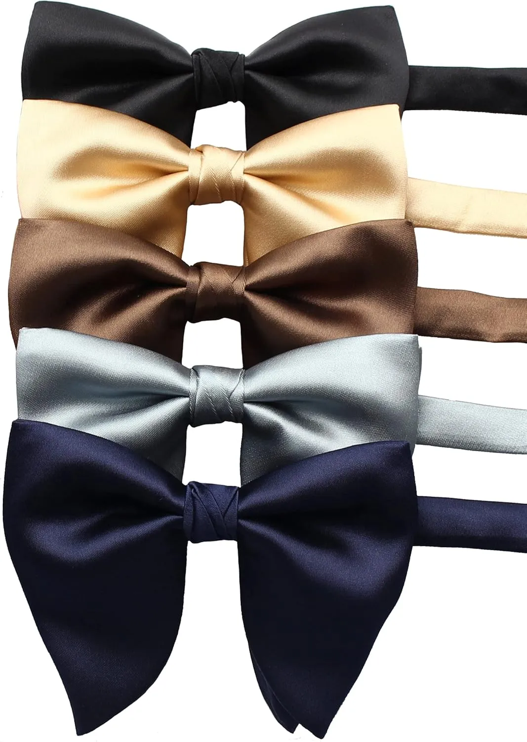 Mens Oversized Satin Silk Bow Tie Solid Color Formal Tuxedo Big Bowtie