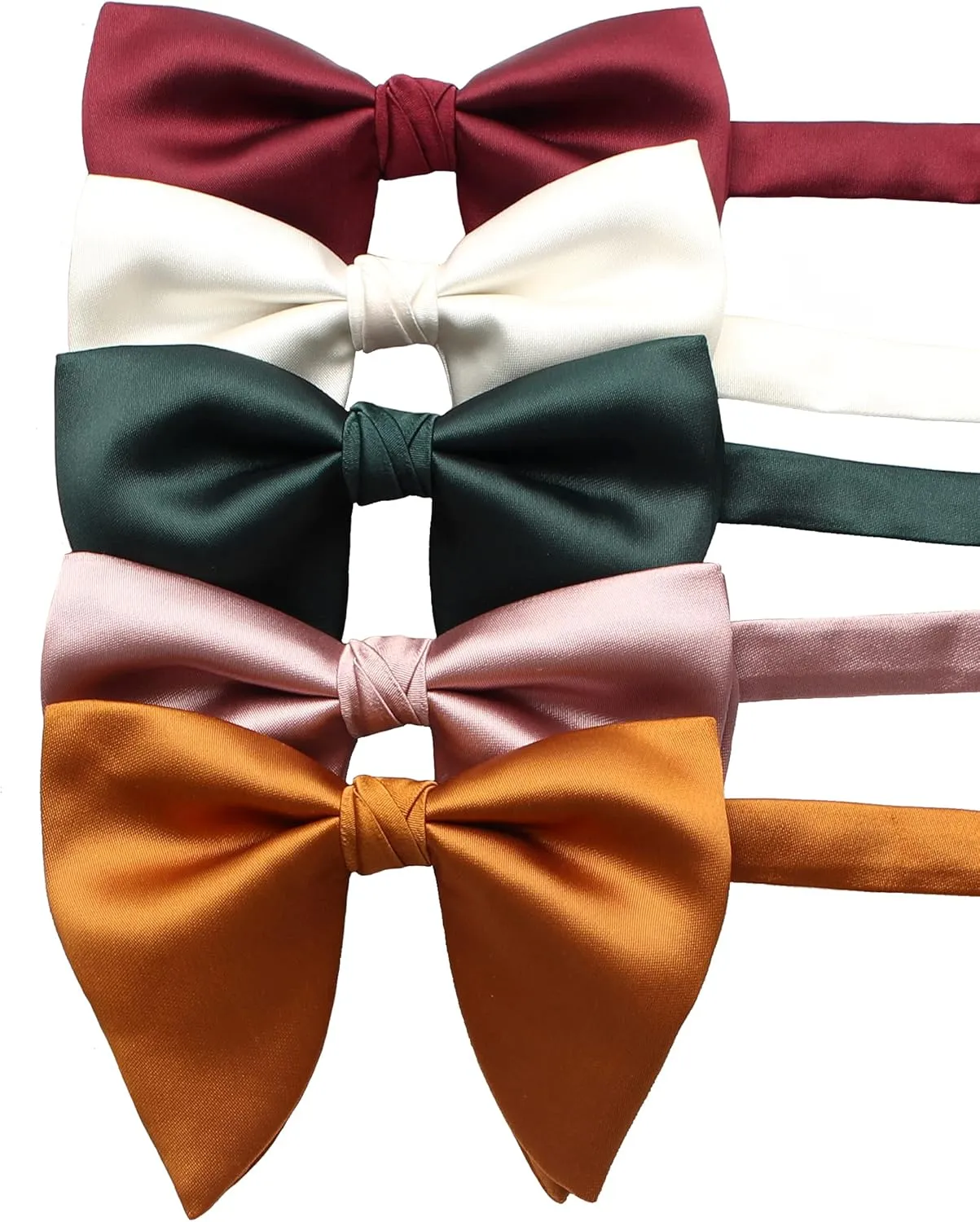 Mens Oversized Satin Silk Bow Tie Solid Color Formal Tuxedo Big Bowtie