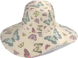 MNSRUU Wide Brim Hats Women Butterfly Sun Hat Packable Sun Visors Summer Beach Hat for UV Protection