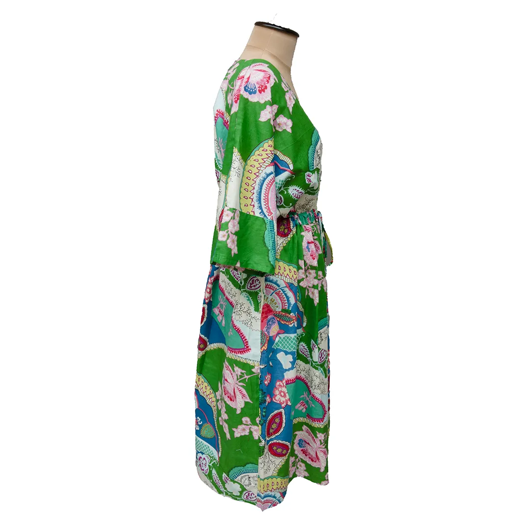 Multicolored Patchwork Cotton Maxi Dress UK Size 18-32 M166