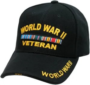 New Embroidered Black World War 2 II Veteran Military Baseball Ball Hat Cap New Embroidered Black World War 2 II Veteran Military Baseball Ball Hat Cap