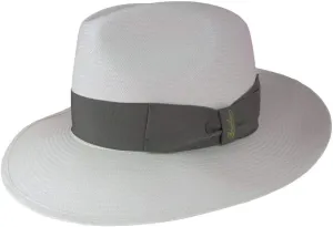 Panama Fine Tesa Larga Fedora Bleach with Olive Hatband (61)