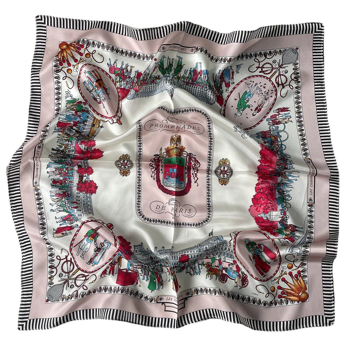 Paris Promenades Silk Square Pure Mulberry Silk Scarf Bandana