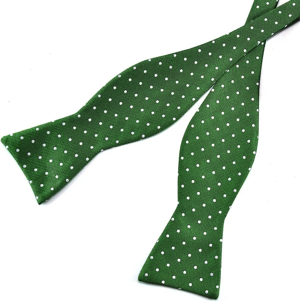 PenSee Mens Self Bow Tie Polka Dots Woven Silk Bow Ties