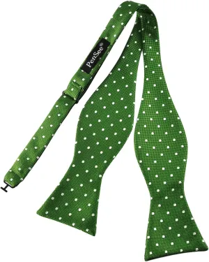 PenSee Mens Self Bow Tie Polka Dots Woven Silk Bow Ties
