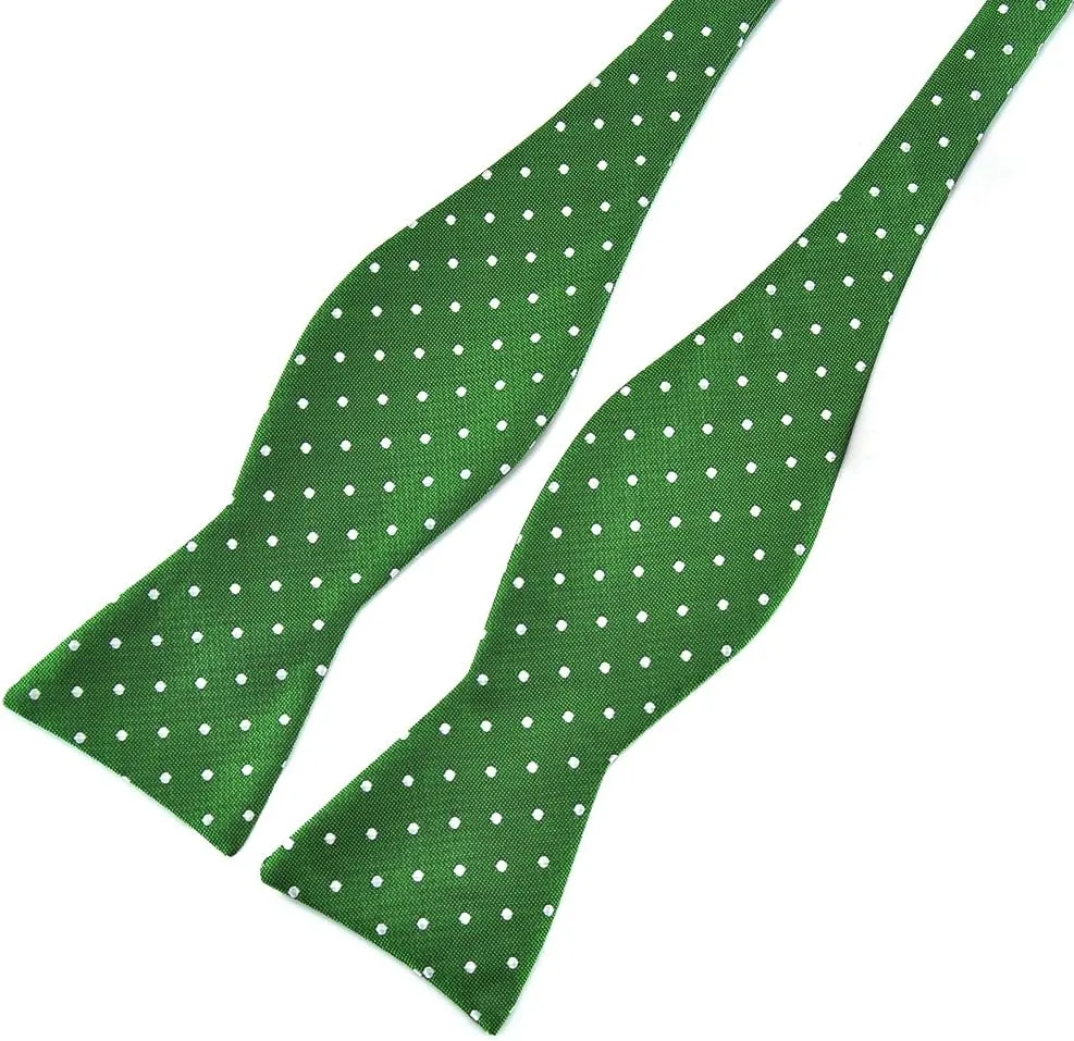 PenSee Mens Self Bow Tie Polka Dots Woven Silk Bow Ties