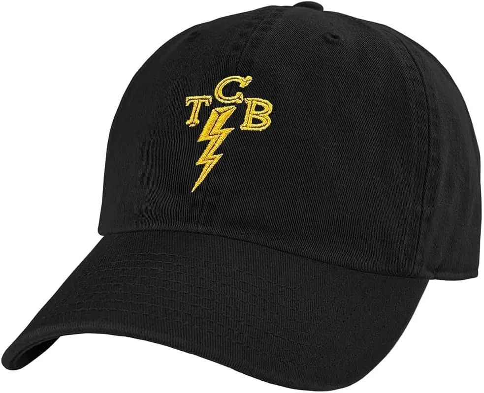Popfunk Official Elvis TCB Logo Dad Hat - The U18 Adjustable Relaxed-Fit Cap - Unisex for Men and Women, Black