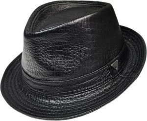 Premium Leather Fedora Hat - Classic Style for Men & Women - Short Brim Trilby Hat