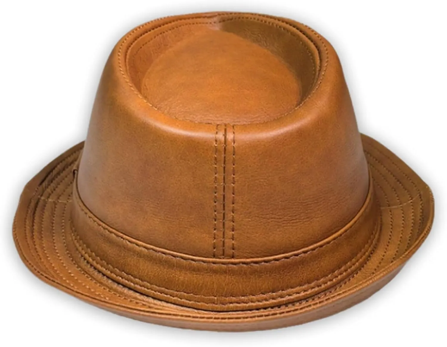 Premium Leather Fedora Hat - Classic Style for Men & Women - Short Brim Trilby Hat