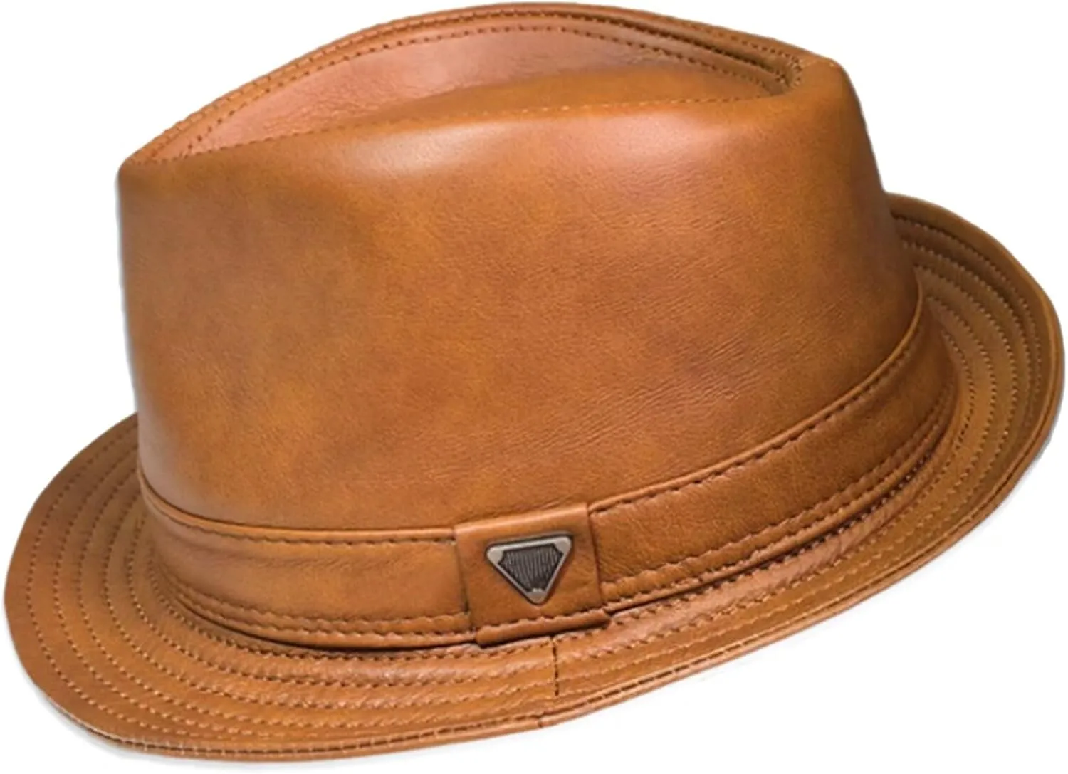 Premium Leather Fedora Hat - Classic Style for Men & Women - Short Brim Trilby Hat