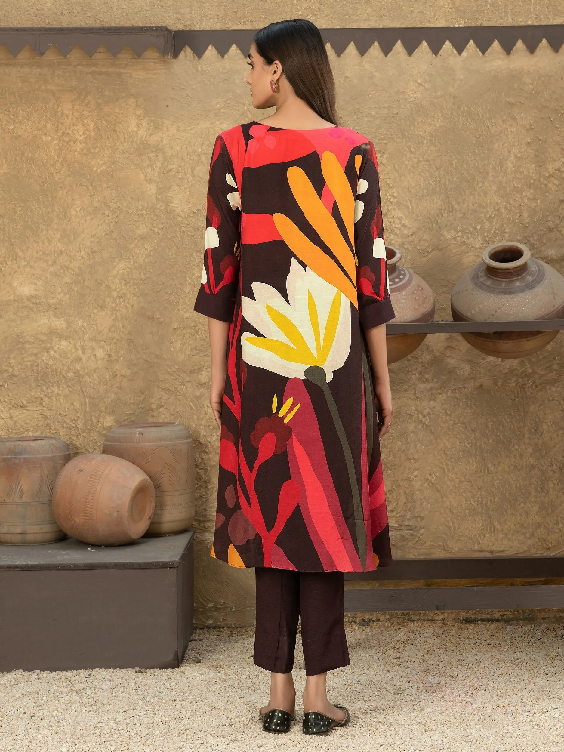 Printed Raw Silk Shirt