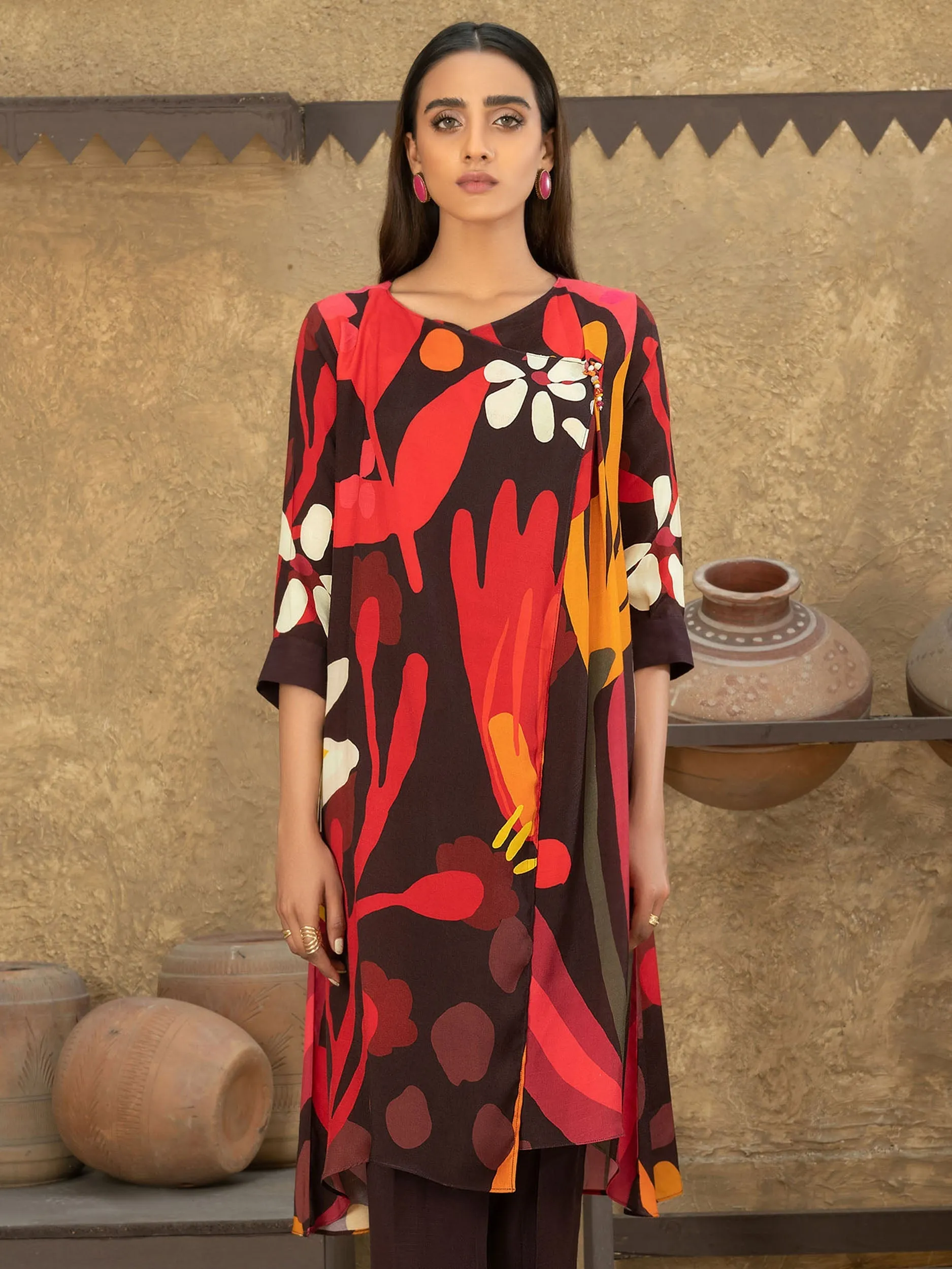 Printed Raw Silk Shirt