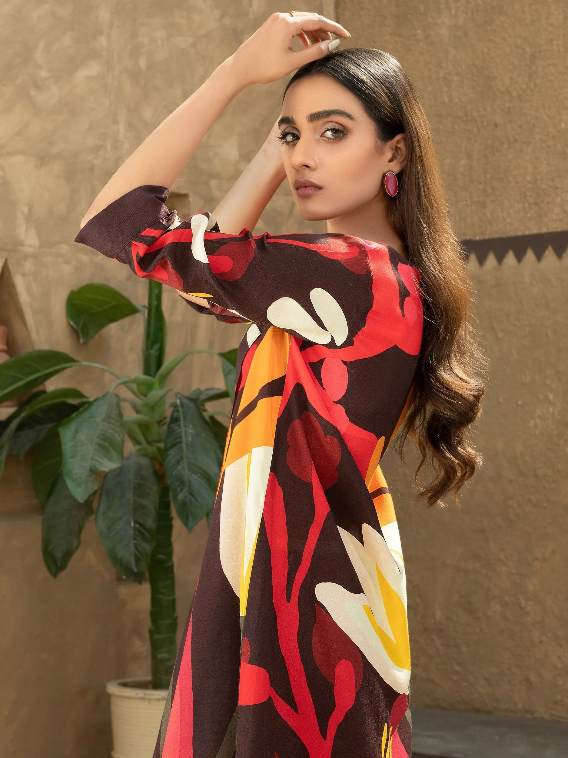 Printed Raw Silk Shirt
