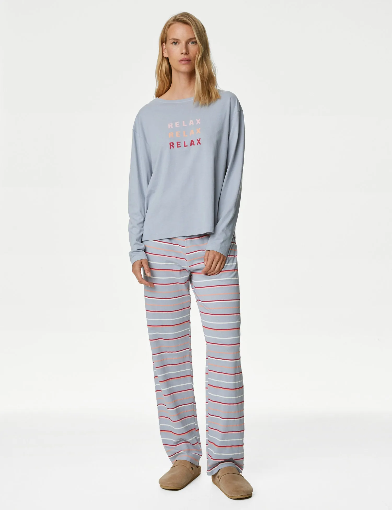 Pure Cotton Relax Slogan Pyjama Set