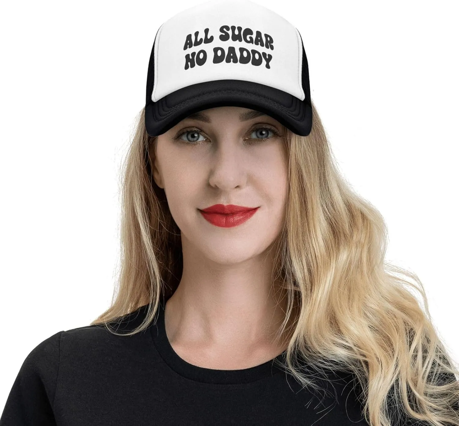 Put It On My Husband's Tab Drinking Trucker Hat - Funny Pink Trucker Hat for Women and Men