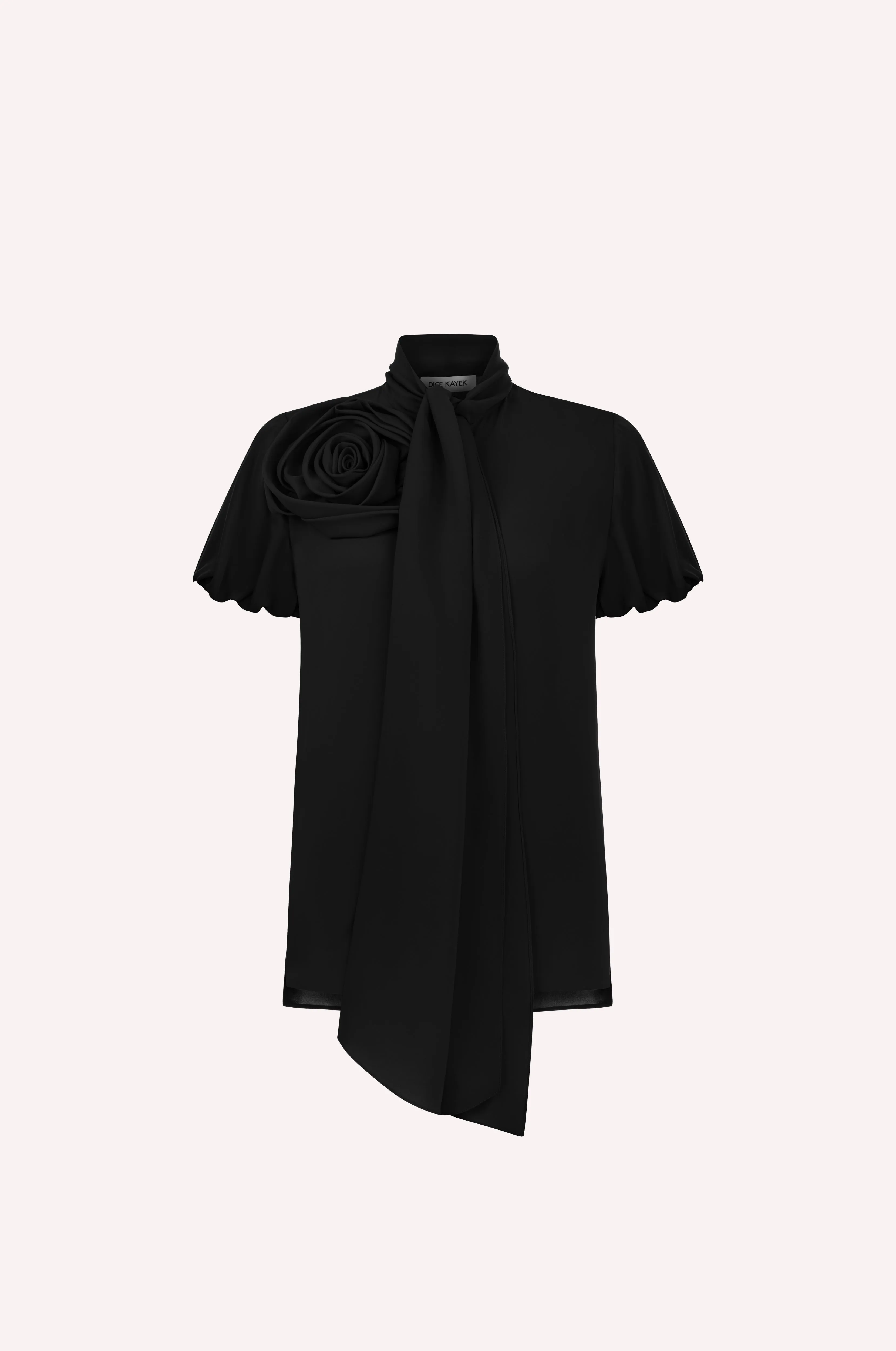 Rose Embroidered Silk Shirt