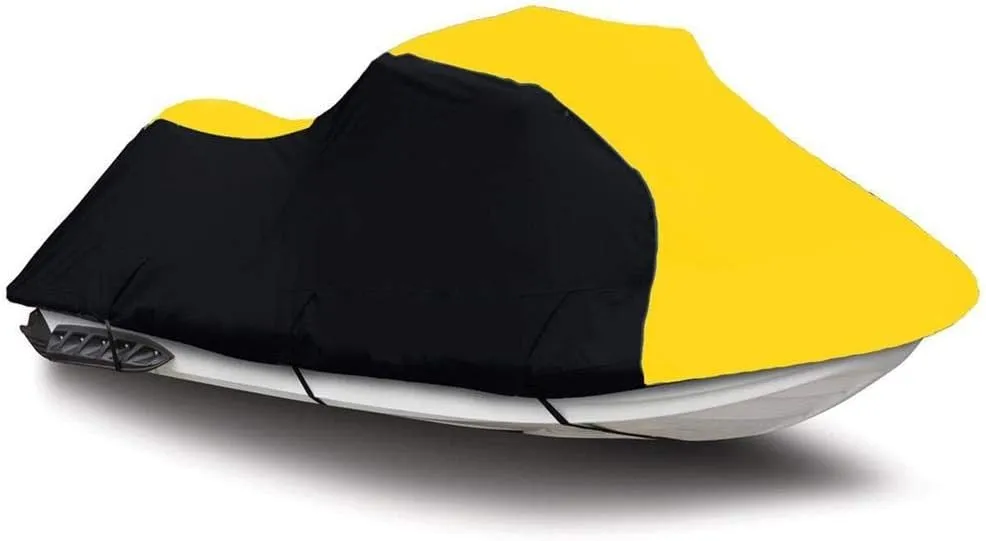 SBU Black/Yellow Heavy-Duty Cover Compatible for Bombardier Sea Doo Sea-Doo GTX 4 TEC Supercharged 2003 2004 2005 2006 Watercraft Jet Ski PWC Cover