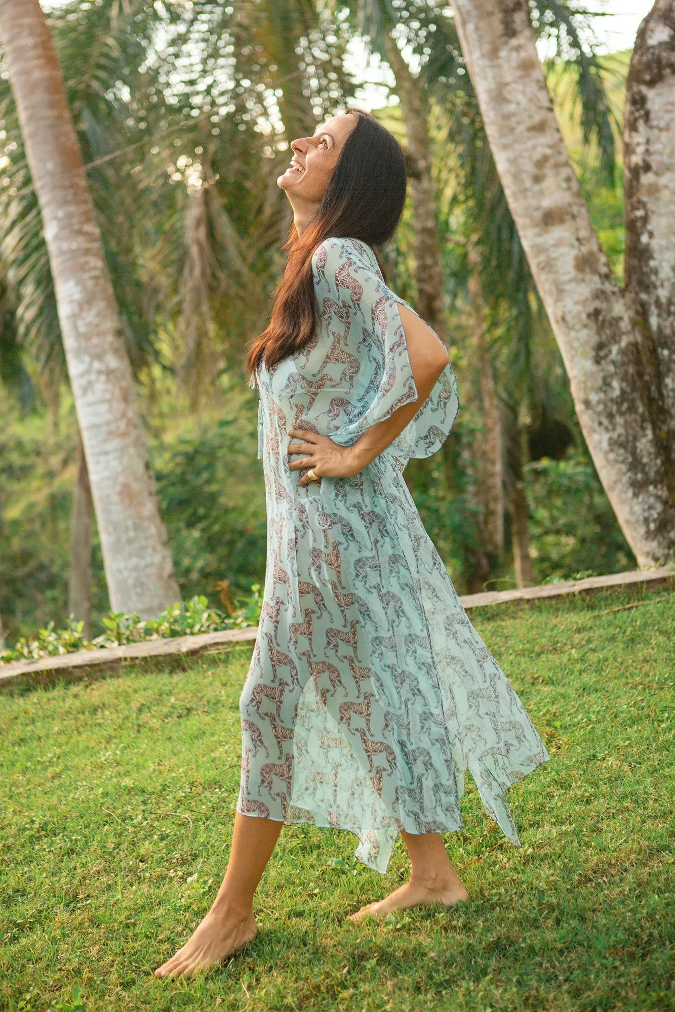 Elegant Silk Chiffon Ellie Kaftan by LURCHER
