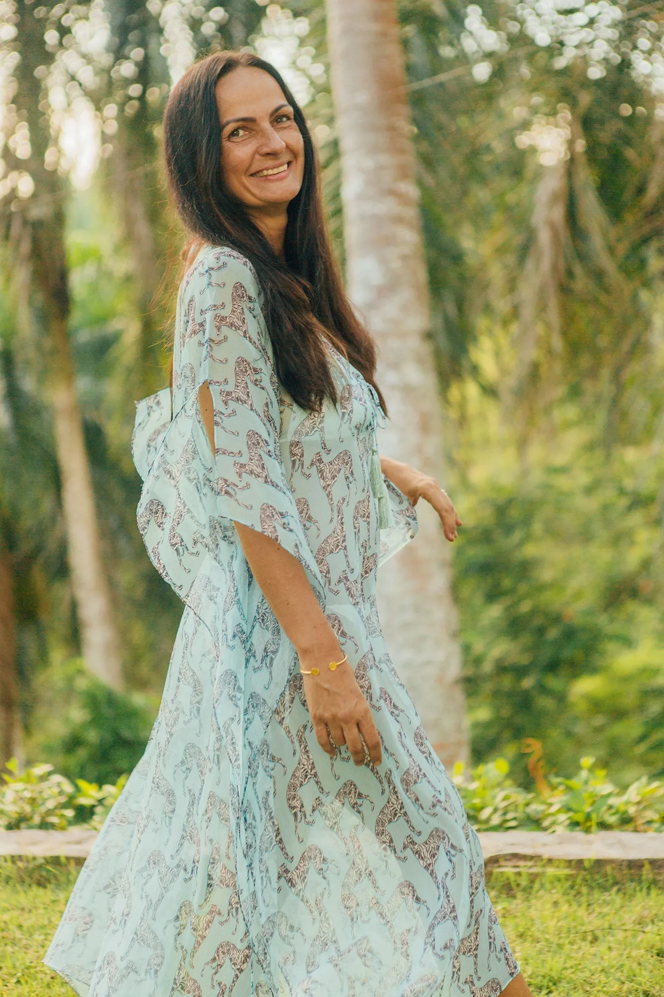 Elegant Silk Chiffon Ellie Kaftan by LURCHER
