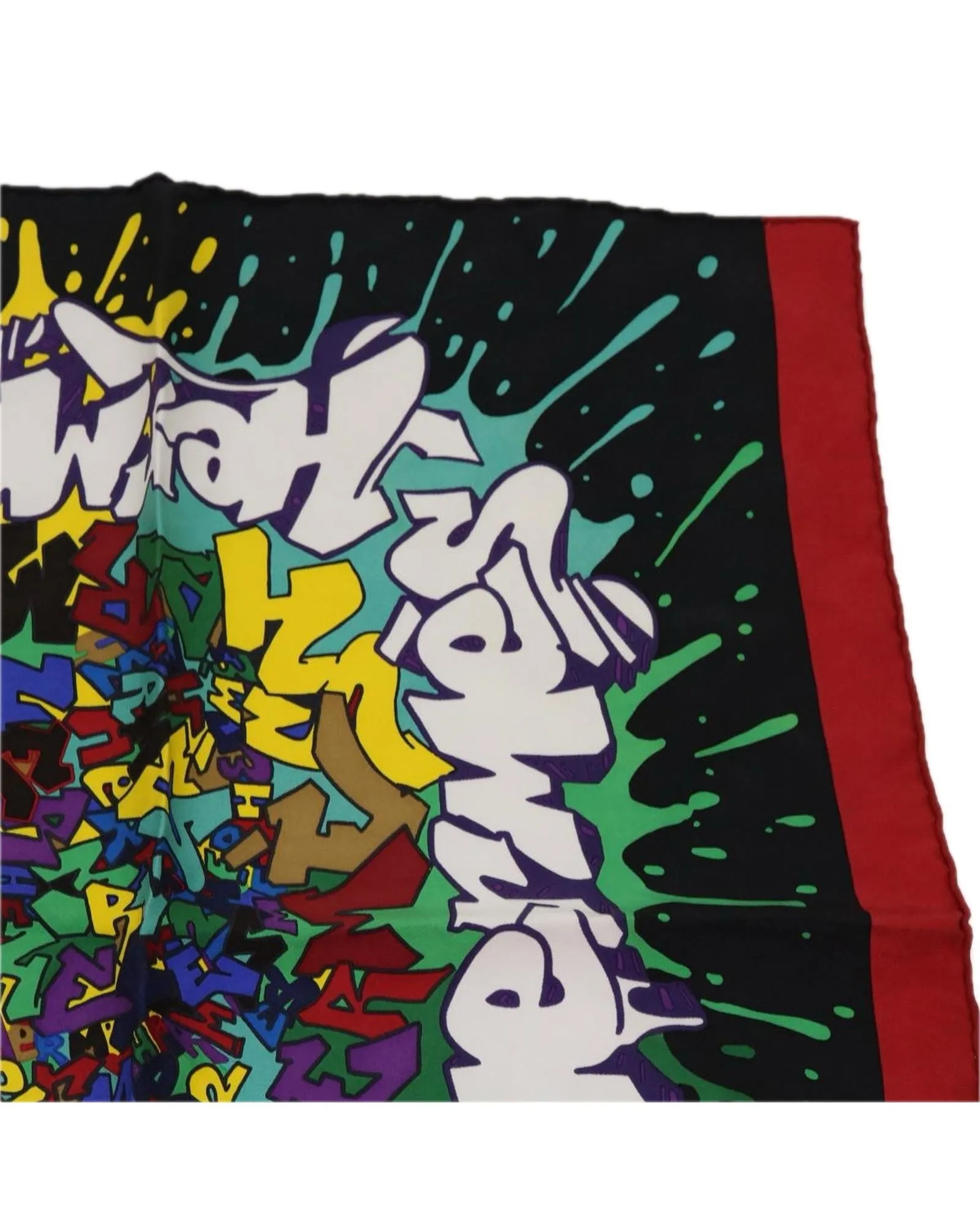 Silk Graffiti Print Scarf
